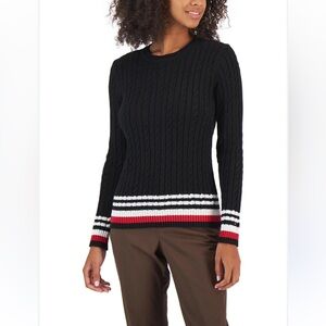 Tommy Hilfiger Cable Knit Crewneck Long Sleeve Sweater